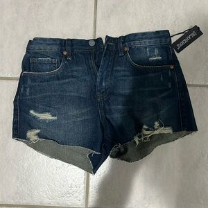 BlankNYC Denim Distressed High Rise “The Barrow” Jean Shorts. NWT. Size 27